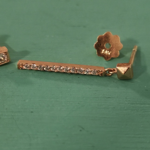 14K Rose Gold Dangle Unique Earrings Handmade In Korea (Brand: Julie Ok Jewelry) - Picture 5 of 6